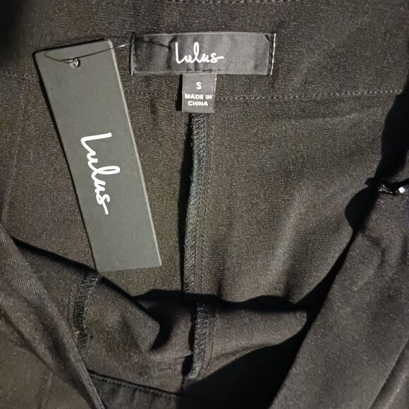 NEW Lulus Black High Rise Seamed Notched HemTapered Leg Dress Pants Size S - Picture 5 of 7